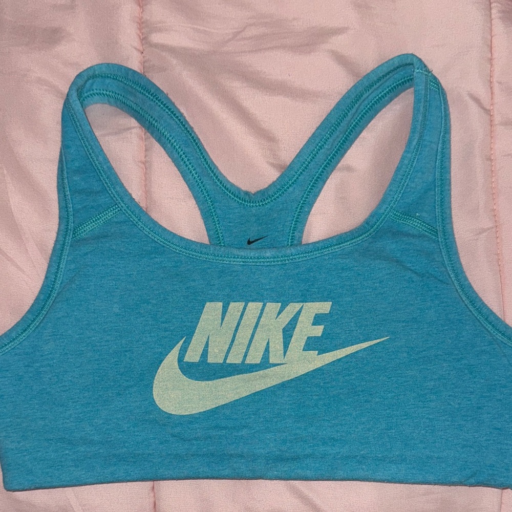 Nike Teal Sports Bra with Logo